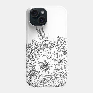 Elegant Hand drawn floral doodles design Phone Case