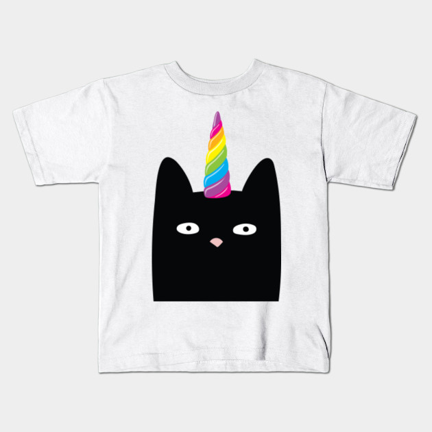 Unicorn Cat With Rainbow Horn Unicorn Cat Kids T Shirt Teepublic