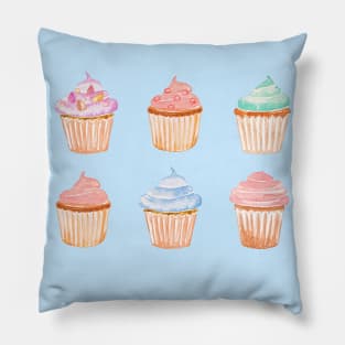 Watercolor Cupcakes Pillow