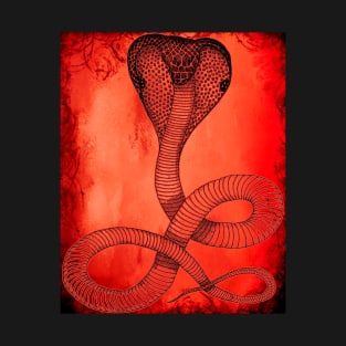 Red Fire Cobra Cool Design T-Shirt