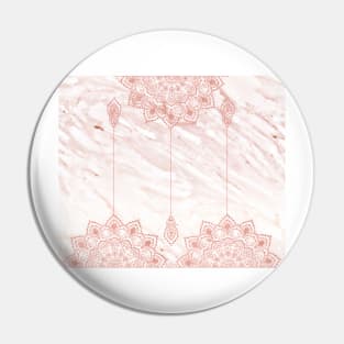 Beaded mandala drops on pink marble Pin