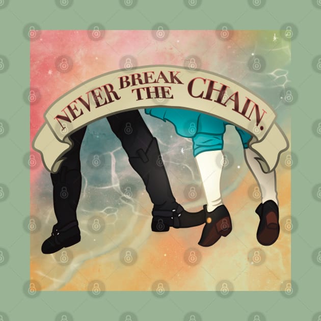 Blackbeard & Stede: Never Break the Chain T-Shirt by Lamepixie