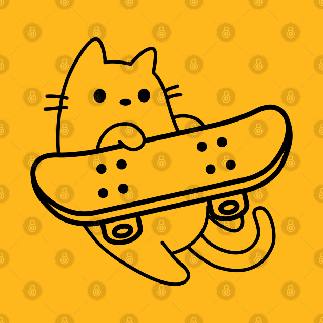 Cat Skateboard Throw by GlanceCat