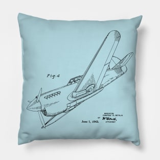 World War 2 Airplane Patent Print Pillow