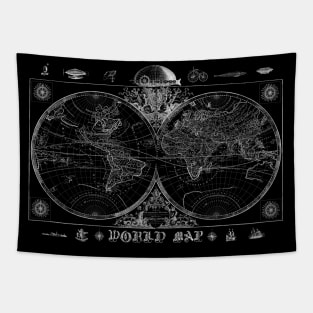 world map vintage Tapestry