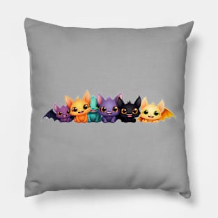 Spooky Halloween Bat Family Pillow