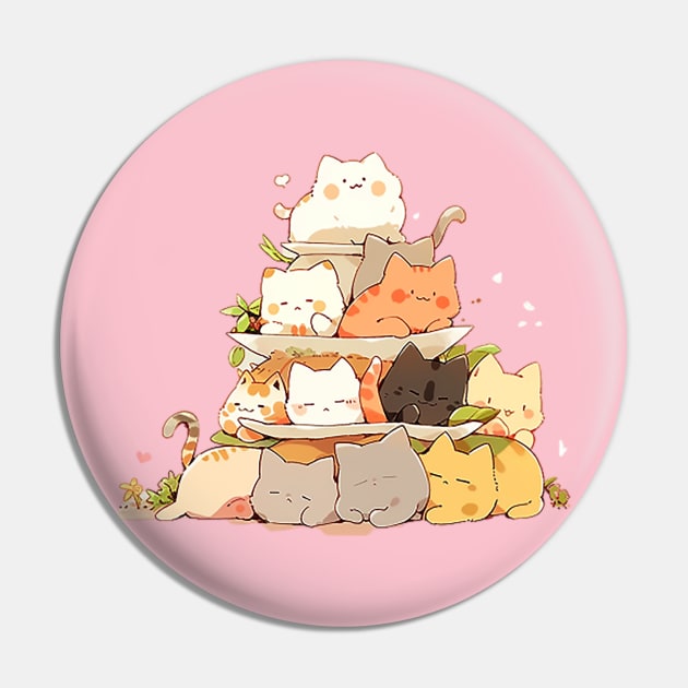 Cute Cat Pile Pin by Pawsitivity Park