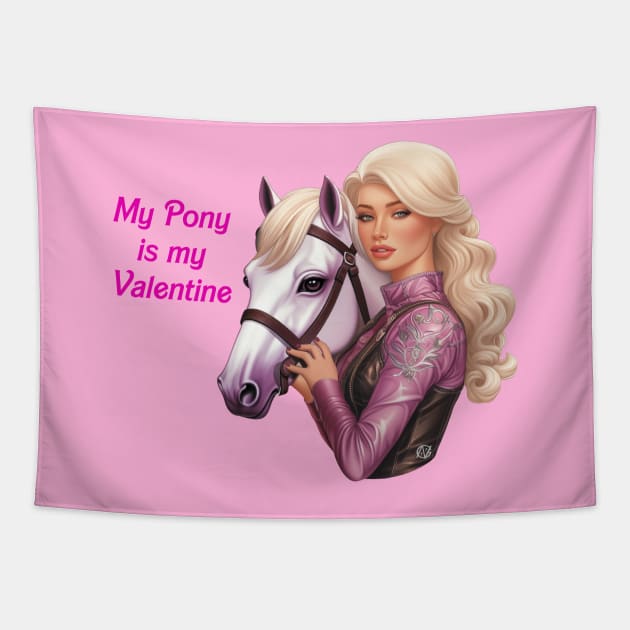 My pony is my Valentine Tapestry by Violet77 Studio
