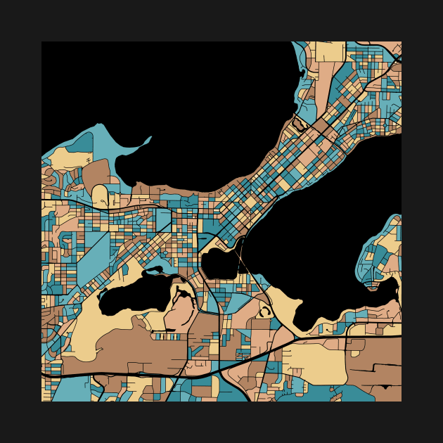 Madison Map Pattern in Mid Century Pastel by PatternMaps