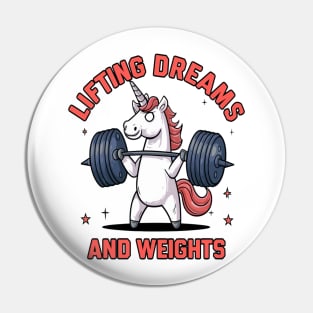 Unicorn Weightlifting " Lifting Dream And Weights " Pin