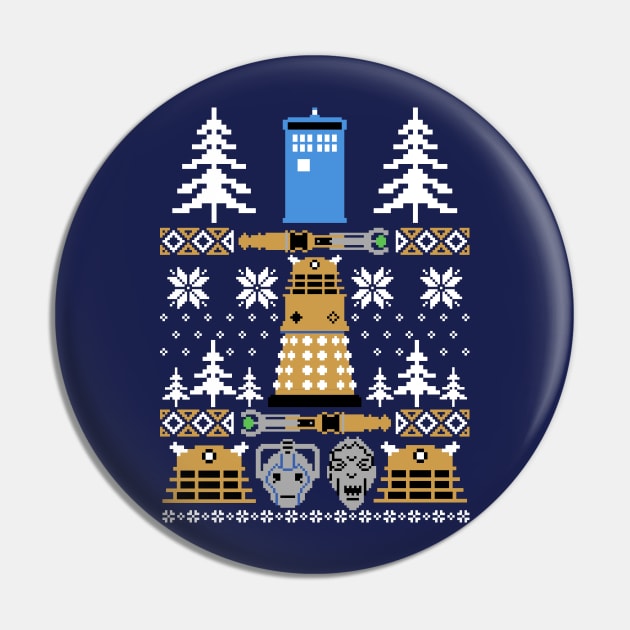 Doctor Who Ugly Sweater Pin by APSketches