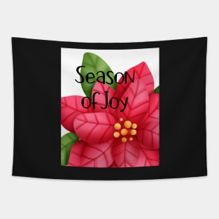 Colorful Watercolor Poinsettia Flower Tapestry