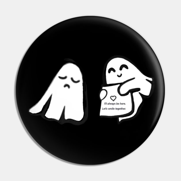 Ghost Giving Support to a Friend Pin by aquaticrain