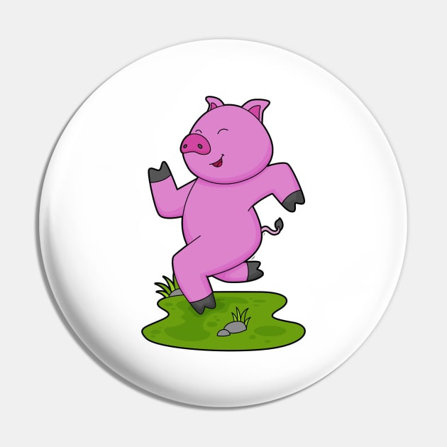 Pig Running Fitness Pin by Markus Schnabel