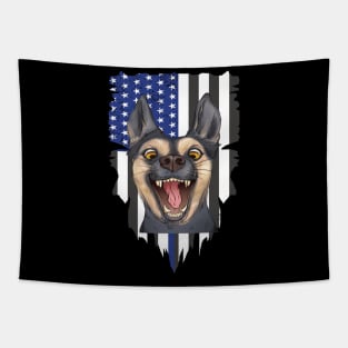 Angry K9 Unit Shirt Thin Blue Line K-9 Police Dog German Shepherd Tapestry