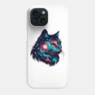 Cute Colorful Cosmic Cat in Stars Phone Case