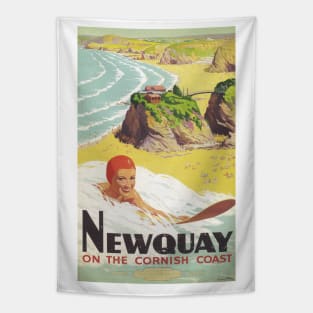 Newquay, Cornwall - Vintage Railway Travel Poster - 1948 Tapestry