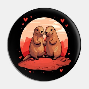 Prairie Dog Couple Valentine Pin