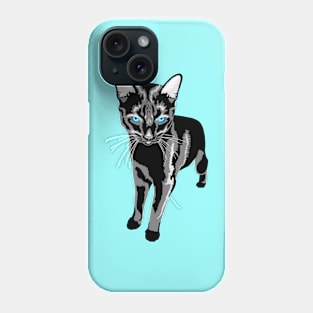 Blue Eyed Black Cat Phone Case