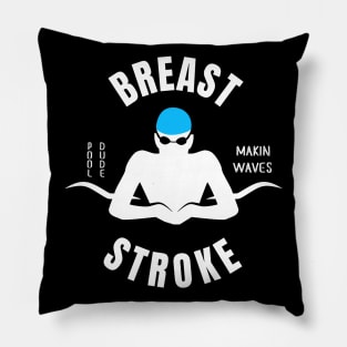 Boys Breaststroke Pool Dude Swimming Gift Pillow