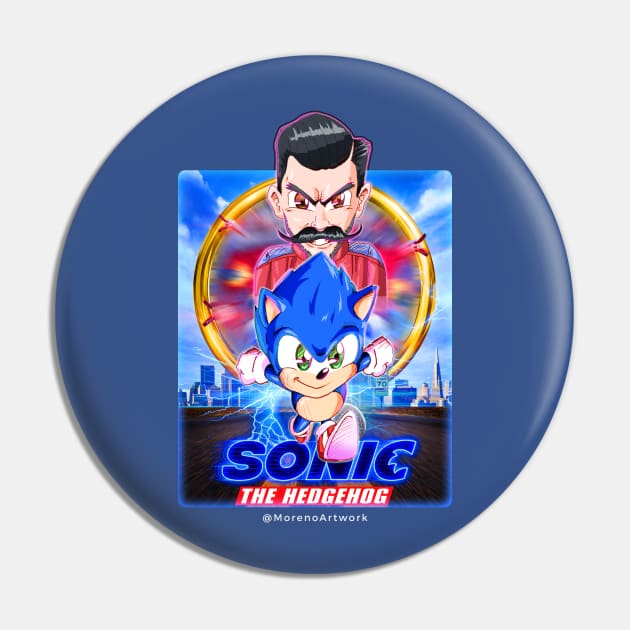 Sanic Blue Blur Pin by MorenoArtwork