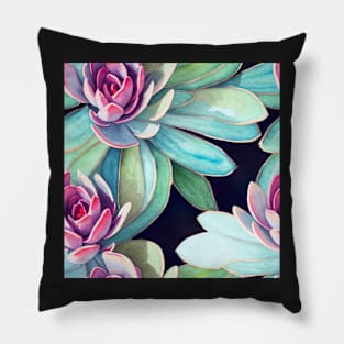 Watercolor succulent pattern Pillow