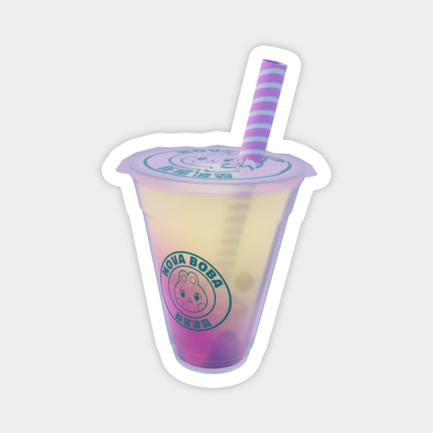 Bubble Boba Tea - Lemon Raspberry Magnet by banditotees