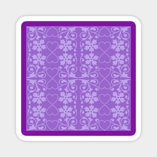 Violets Pattern in Amethyst Color Background Magnet