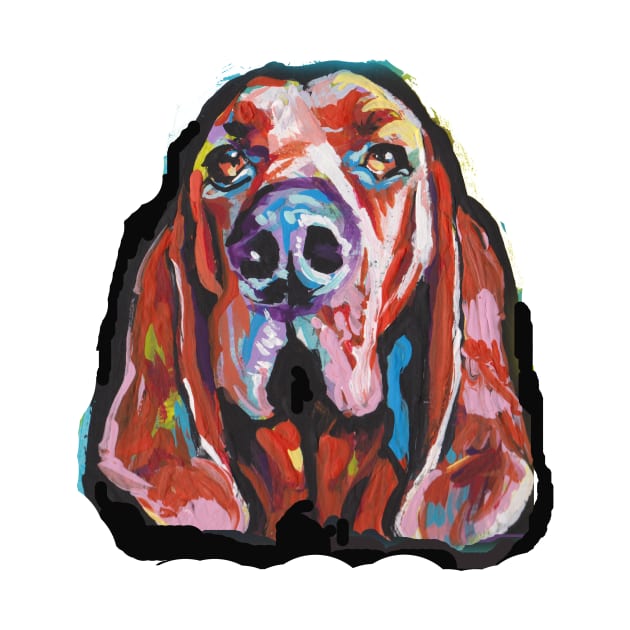 Redbone COONHOUND Dog Bright colorful pop dog art by bentnotbroken11