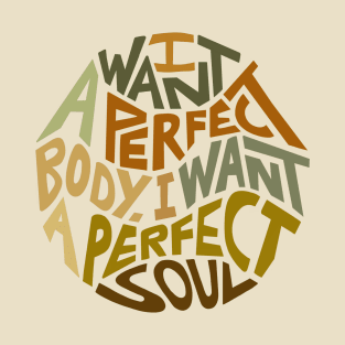 I Want A Perfect Body I Want A Perfect Soul Word Art T-Shirt