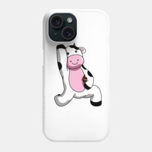 Cute Fat Funny Dancing Cow holding ice cream Phone Case