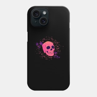 Pink Skull - Retro Paint Splatter Phone Case