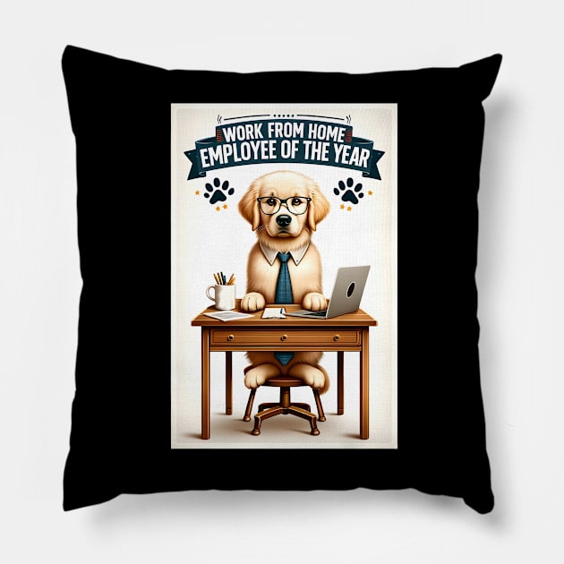 Work from Home Employee of the Year Pillow by OddHouse