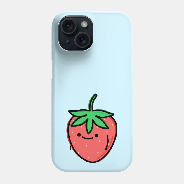 Cute Strawberry Phone Case by happyfruitsart