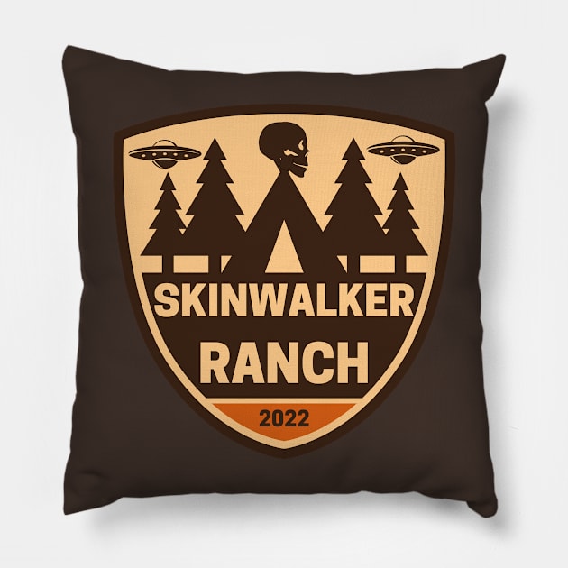 skinwalker ranch camping Pillow by Paranormal Almanac