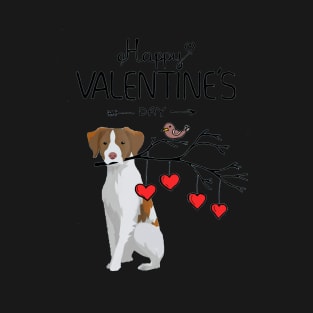 My Brittany Spaniel Dog Is My Valentines Day T-Shi T-Shirt