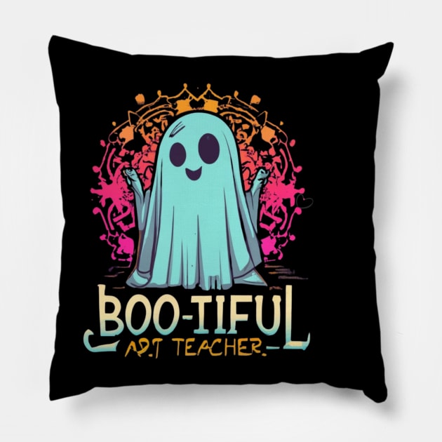 Art teacher funny cute Halloween victor design Pillow by Nasromaystro