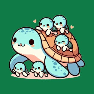 Turtle Mom and Babies (2) T-Shirt