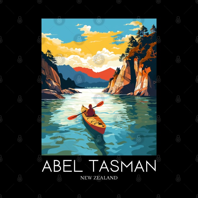 A Pop Art Travel Print of Abel Tasman National Park - New Zealand by Studio Red Koala