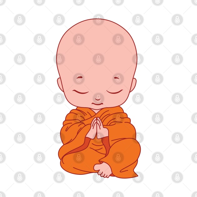 Zen buddah baby - peace and calm and love message by retropetrol