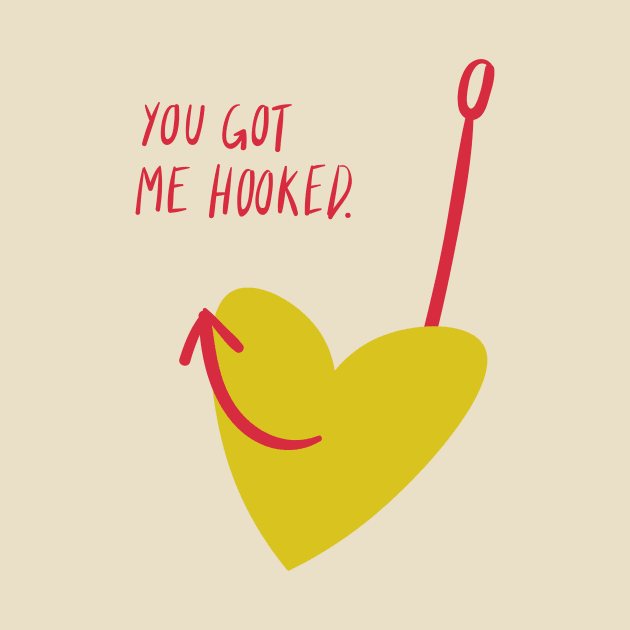 Witty Valentines Quote: you got me hooked by CelestialCharmCrafts