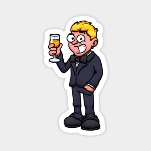 Cool Handsome Man In Suit Drinking Champagne Magnet