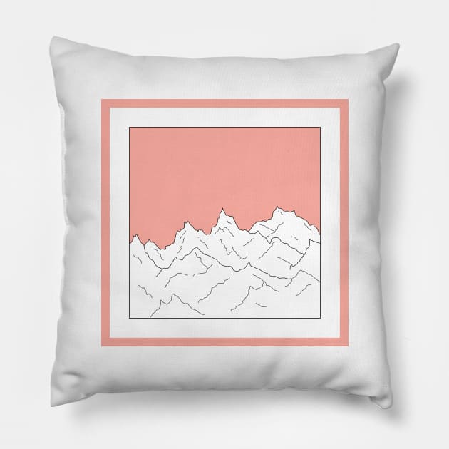 Aesthetic / Tumblr Style / Mountains Pillow by J_FC