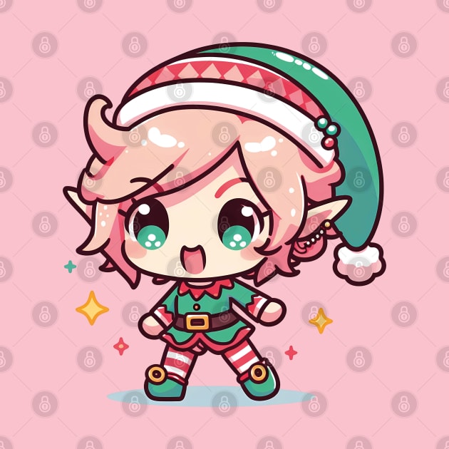 cute elf girl with christmas outfit by KaeDesign