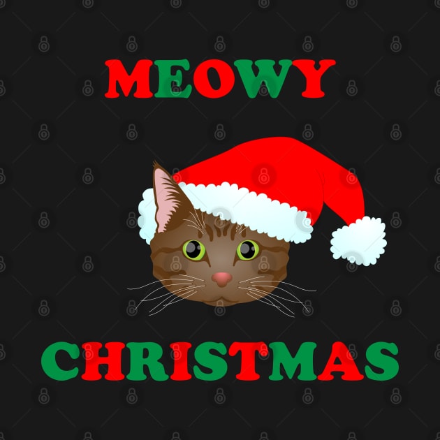 Meowy Christmas: Brown Tabby (Red and Green) by ziafrazier