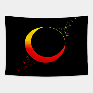 Moon And Stars In Sunset Colors Tapestry