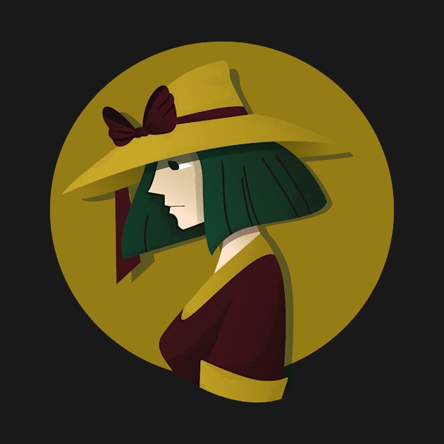 lady wearing yellow hat by Midori