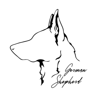 German Sheperd Dog Profile K9 dog T-Shirt