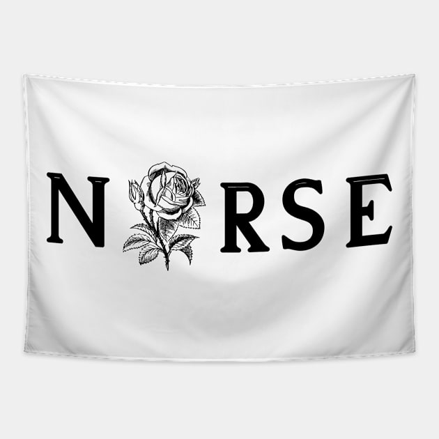 nurse with flower Tapestry by Elhisodesigns