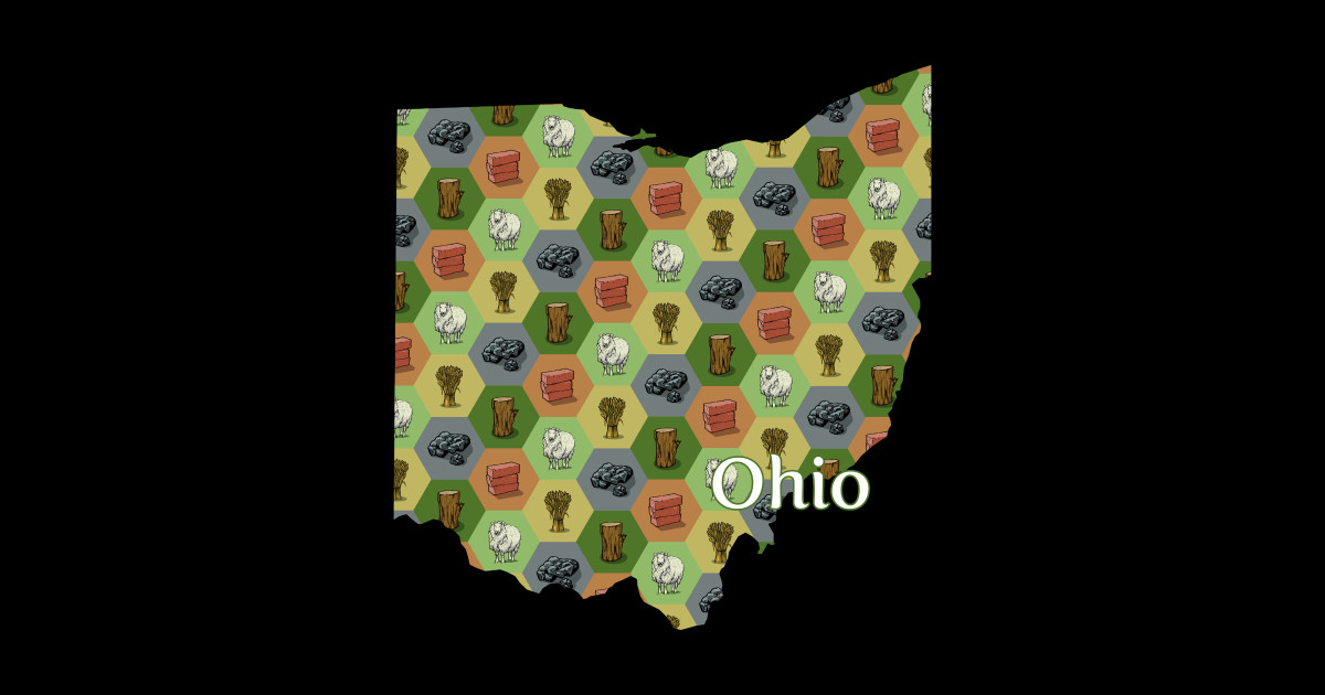 Ohio State Map Board Games Board Games TeePublic